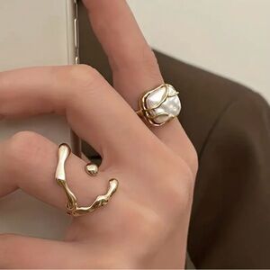 2pcs Y2k Style Rings